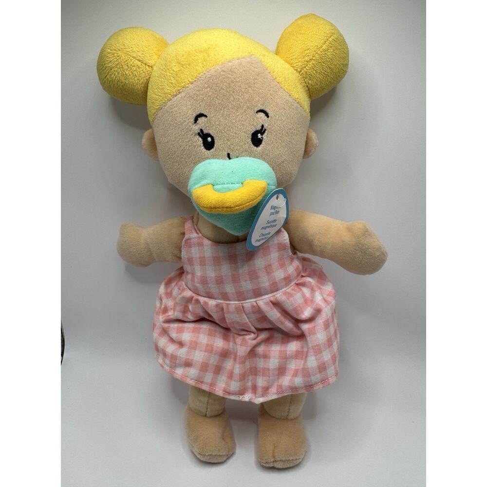 The Manhattan Toy Co Soft Wee Baby Stella Doll with Blue Magnetic Pacifier 12”